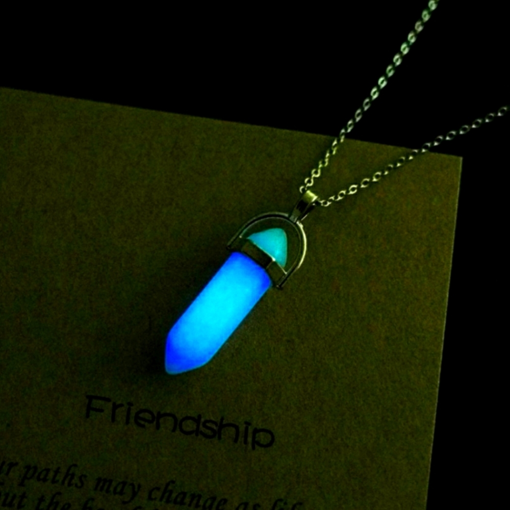Glow in the dark geode necklace